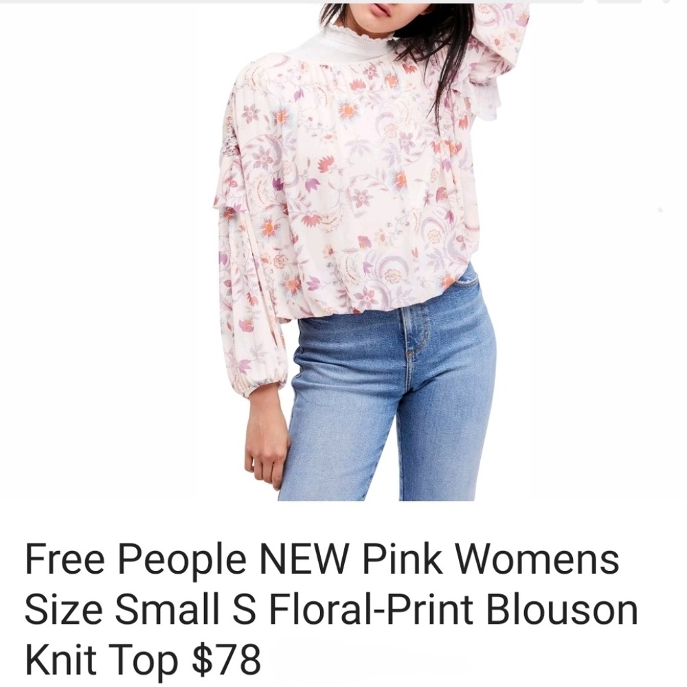 IN MYSTERY BUNDLE. FREE PEOPLE Floral Blousy top 8% spandex - Picture 7 of 9